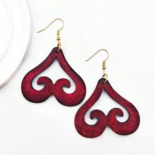 1 Cặp hoa tai thả hình trái tim bằng gỗ chạm khắc theo phong cách Bohemian cổ điển dành cho nữ, thích hợp cho kỳ nghỉ, quà tặng, tiệc tùng, lễ kỷ niệm ngày lễ, mùa thu/đông - Màu Đỏ Sâu - Xem 13