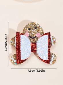 2 chiếc nơ cài tóc Giáng sinh cho phụ nữ, nơ hình người bánh gừng lấp lánh, kẹp cá sấu có lót đầy đủ màu đỏ trắng vàng lấp lánh, kẹp tóc nơ Giáng sinh dễ thương, kẹp tóc hình người bánh gừng, tiệc Giáng sinh, quà tặng Giáng sinh, trang trí Giáng sinh, kẹp tóc nơ, phụ kiện tóc cho phụ nữ - Người đàn ông bánh gừng Giáng sinh - Xem 4