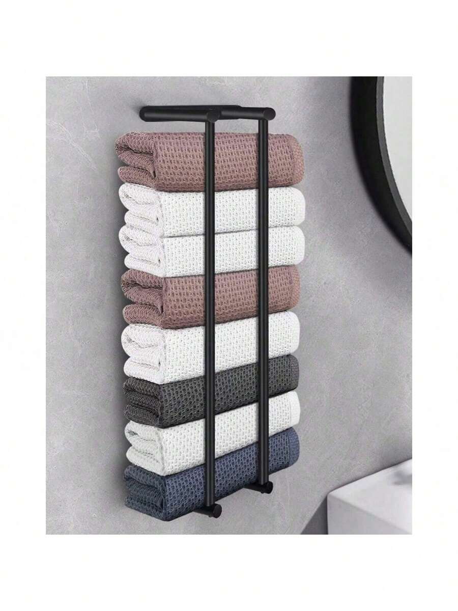 Towel Rack Wall Mounted, Towel Storage 75cm Stainless Steel High