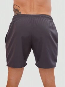 Mauricinho Beach Training Tactel Men's Plain Basic Shorts - Dark Grey - View 3