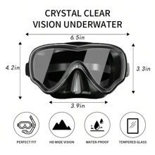 Adult Diving Mask - Tempered One-Piece Mask, Protective Anti-Fog Anti-Water For Outdoor Sports, Water Activities, Swimming, Beach Essentials, Beach Accessories, Pool Float