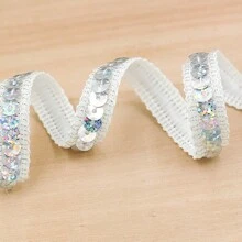 1 szt. 12 mm koronkowa lamówka z metalicznym brokatem, do sukni walentynkowej, szycia, kostiumów tanecznych, rękodzieła, pakowania prezentów, aksamitne naklejki do dekoracji odzieży, akcesoria do szycia DIY, dekoracja torby i spinki do włosów (bez papierowej karty)