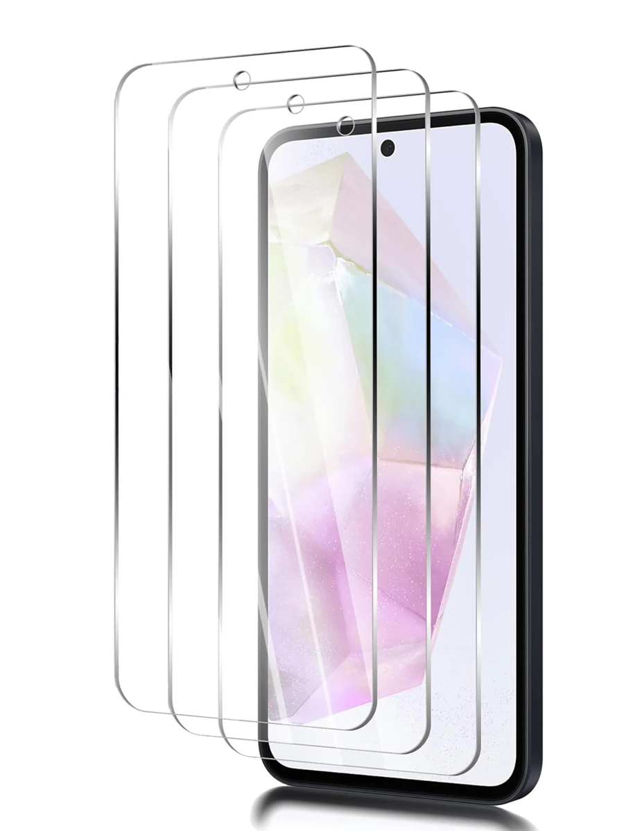 3 miếng kính cường lực chống trầy xước, chống vân tay độ nét cao, độ trong suốt cao, bền bỉ, bảo vệ màn hình sử dụng hàng ngày, màn hình độ nét cao, chống rơi, chống va đập, chống trầy xước, độ cứng cao, lớp chống vân tay kỵ nước, cảm ứng mượt mà, vừa vặn, dễ dàng lắp đặt, màng kính mờ dấu vân tay - Trong sáng - Xem 1
