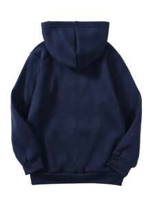 SOLOCOTE Bộ quần áo nỉ trùm đầu cho bé trai tuổi mới lớn - Màu xanh hải quân - Xem 3