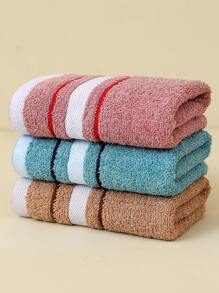 3 条装白色箭头条纹毛巾，速干柔软舒适面巾，适用于浴室、卧室、卫生间 - 彩色 - 查看 1