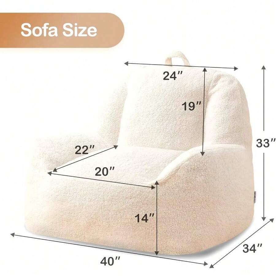 Homguava Bean Bag Chair Sherpa Bean Bag Lazy Sofa Beanbag Chairs For