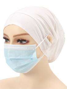 Damen Kopftuch Cap als Unterkopftuch, einfarbige Feste Unterkappe mit Ohröffnung, Kopftuch Accessoires Bandanas Cap als Unterkappe für Kopftücher, Alltägliche Unterkappe