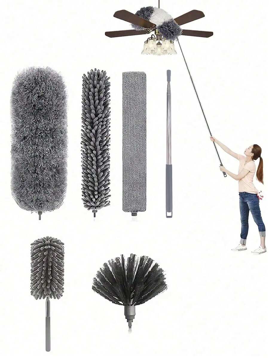 Spolverino telescopico extra lungo, con efficienza zen, ideale per rimuovere polvere, sporco e ragnatele, adatto per casa, tetto, pareti e auto, cucina, bagno, casa, fornitori di articoli per la casa