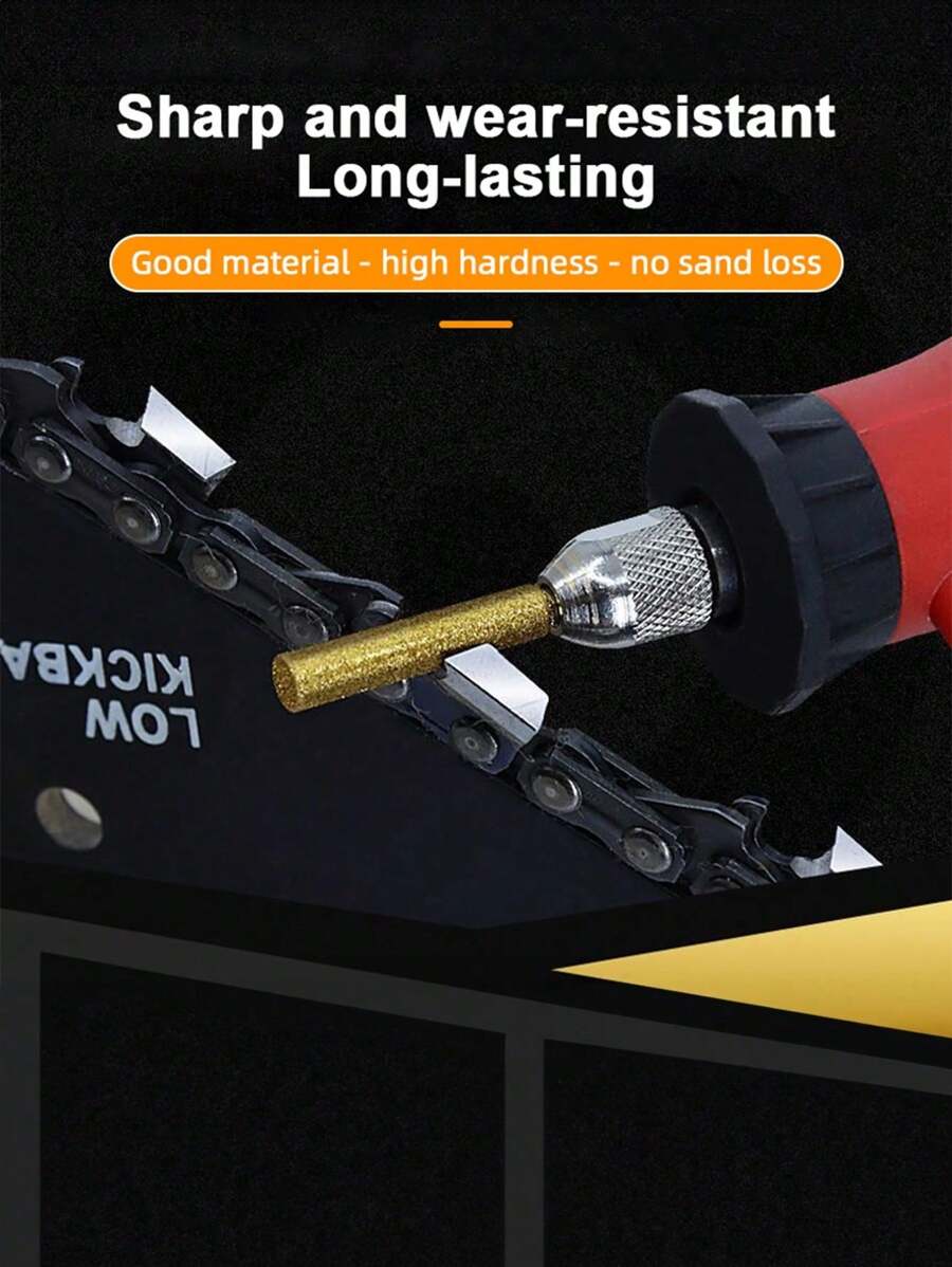 6pcs Diamond Coated Cylindrical Burr 4/4.8/5.5mm Chainsaw Sharpener