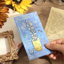 1pc Metal Hollow Bookmark Retro Fantasy Butterfly Flowers Asymmetric Reading Mark Bookmark Stationery Supplies For Gift Birthday Friends Club Book Lover Readers Office - one-size - View 9