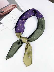 1 件几何方形围巾、女士百搭腰带、棕色头巾、女士头带、日常佩戴颈巾、时尚别致围巾 - 彩色 - 查看 9