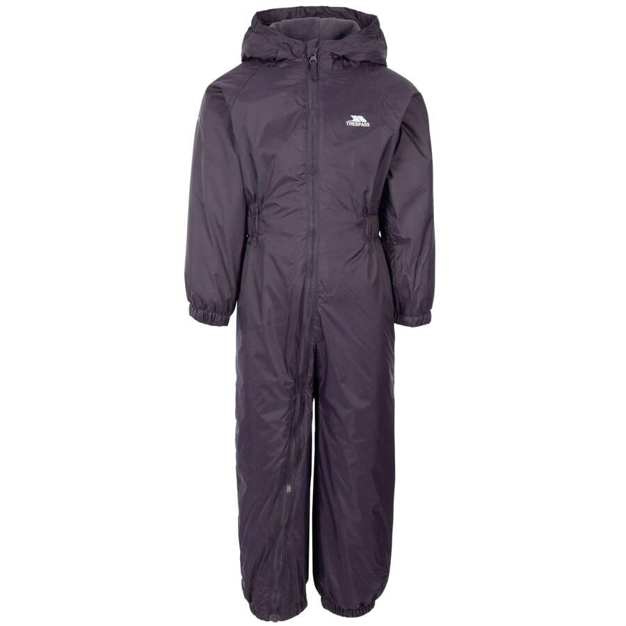 Trespass Childrens/Kids Button Rain Suit (Red) - 100% Polyamide - Dark Grey - View 1