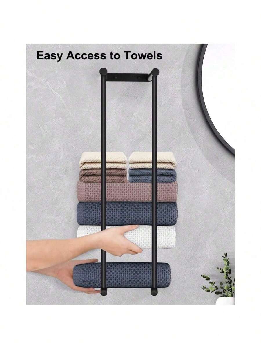 Towel Rack Wall Mounted, Towel Storage 75cm Stainless Steel High