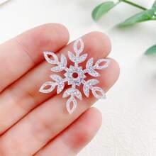 6 件亚克力闪光雪花 DIY 珠宝吊坠饰品，用于成品珠宝装饰 - 銀色 - 查看 6