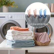 10/20/30 件多色可选衣夹套装，防滑固定夹，多用途毛巾夹，零食袋密封夹，袜子挂钩，多功能固定夹，适用于多种场景 30 件款式，免费储物篮作为礼物连衣裙裤子鞋子牛仔裤靴子裙子 - 彩色 - 查看 2