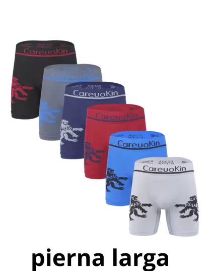 6 bóxer microfibra licra calzoncitos pierna larga cómodos y colores surtidos de temporada ajuste perfecto sin perder la comodidad