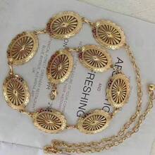 Vintage Silver Color Belt, Multi-Functional Dress Accessory, Elegant Summer Fashion Waist Chain, Retro Casual Style With Oval Hollow Design, Women Jewelry - Gold - View 5