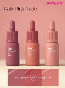 K-Beauty Peripera Ink The Velvet Liquid Lipstick, High Pigment Color, Longwear, Weightless, Gluten-Free, Paraben-Free Velvet Matte Lipstick, Liquid Lipstick, Smooth, Long Lasting, K-Beauty, Korean Makeup - #45 Màu Be Hồng Khỏa Thân - Xem 7