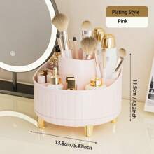 1 件 360° 旋转化妆品收纳盒，化妆品收纳架，隔层收纳，桌面收纳，分类容器，镀金饰面，可存放化妆工具、文具、刷子、办公用品，适用于假日海滩、浴室收纳、卧室收纳，大容量 - 彩色 - 查看 15