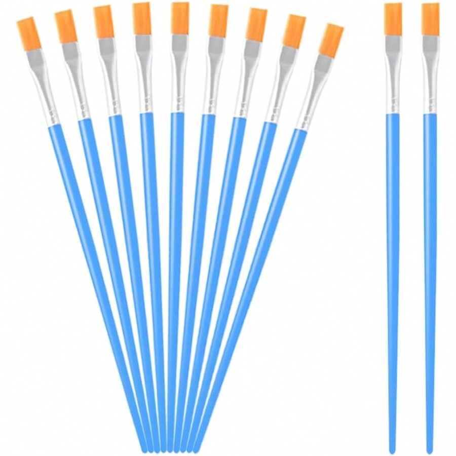 Small Flat Paint Brush. Artist Acrylic Paint Brush. Watercolor Canvas