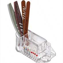 1PC空美甲磨头收纳盒钨钢磨头桌面展示架多功能指甲锉刷磨头架