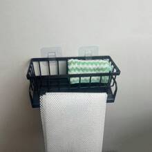 1 Piece Kitchen Storage Rack, Cloth Rack, Sink Drain Rack, Drain Basket Countertop, Multifunctional Sponge Rack, Storage Rack With Detachable Cloth Rack, Soap Dispenser Scrub Rack For Bathroom Storage