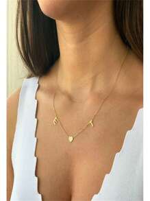 Customized Letter Love Necklace For Women Gold Color Stainless Steel Personalized Custom Initial Necklace Fashion Jewelry Romantic Gift For Family Friends