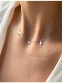 Customized Letter Love Necklace For Women Gold Color Stainless Steel Personalized Custom Initial Necklace Fashion Jewelry Romantic Gift For Family Friends