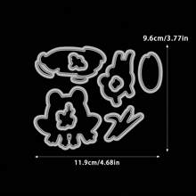 可爱小青蛙透明印章和模具套装 - 非常适合 DIY 剪贴簿、名片打印和工艺品 - 包括硅胶印章和切割模具 - 無色 - 查看 5