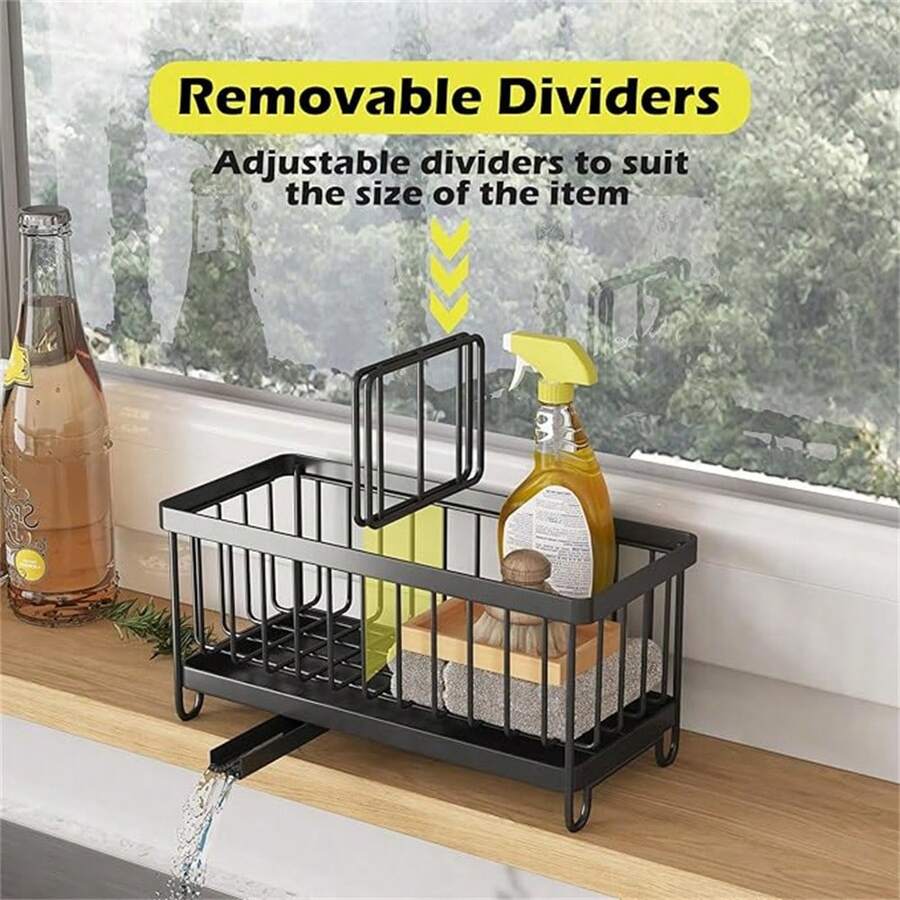 Stainless Steel Countertop Sponge Storage Rack Sink Side Storage