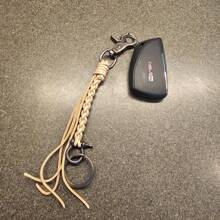 Handmade Braided Rope & Handwoven Leather Design Pendant Decoration Personality Youth For Pants Or Bag Accessories Leather Car Keychain, Universal Accessory Key Fob Keychain Fashion Hip Hop Accessories - natural - View 7