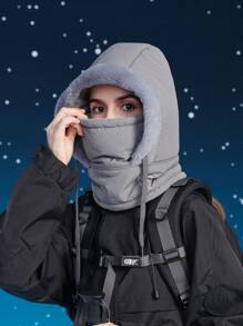 JOYLORD 1 件装女士冬季帽子，带面罩和围巾，保暖内衬，保暖颈部覆盖帽，适合骑自行车、滑雪、耳朵保护 - A - 查看 3