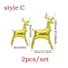 Sanie de Crăciun, Moș Crăciun, Baloane din folie de ren pentru Crăciun, Anul Nou, ziua de naștere, decorațiuni de nuntă, petrecere în interior și în aer liber