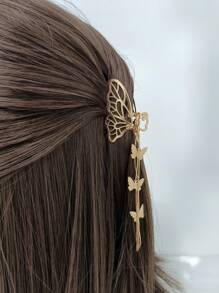 1 包休闲蝴蝶铁发夹，适合日常佩戴 - 金色 - 查看 12