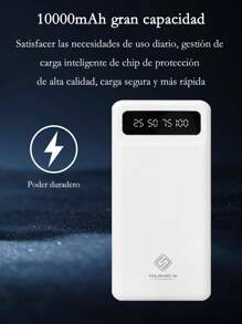 Cargador portátil, power bank de emergencia, 10000MAH, con cuatro cables de carga desmontables, con pantalla LED y luz LED, compatible con Apple y Android, - Multicolor - Ver 8