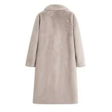 Cardigan ampio a maniche lunghe, con collo a lupetto, in colore unito, morbido e soffice, adatto per l'autunno e l'inverno, da donna - Grigio - Visualizzare 2