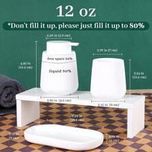 白色浴室配件套装 - 3 件树脂浴室皂液器套装农舍浴室装饰套装配件、皂液器和牙刷架、托盘（白色套装 - 液体泵）浴室配件浴室收纳盒夏季返校收纳