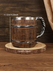 Kreative Holzfass Design Tasse, Edelstahl ausgefütterte Harzbecher, einzigartig für Bar, Schulanfang
