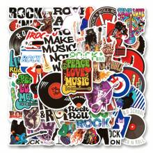50pcs Reusable Rock & Roll Sticker Set, Vibrant Graffiti Stickers For Water Bottles, Laptops, Skateboards, Suitable For Diaries, Scrapbooks, Party Supplies, Great For Winter, New Year