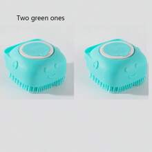 1pc Pet Bathing Brush, Silicone Massage Rubber Dog/Cat Grooming Brush With Shampoo Storage