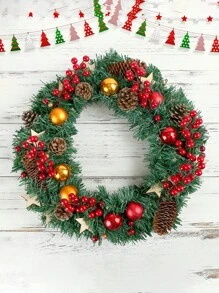 10 种红色水果、人造冬青浆果、DIY 工艺品、圣诞树装饰、餐具装饰、花环装饰、摄影道具、盆景植物装饰、烛台装饰、悬挂烛杯装饰、圣诞装饰、田园风格装饰 - 彩色 - 查看 6