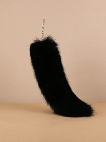 Cute 1pc Fox Tail Design Car Keychain Suitable For Daily Use Gift