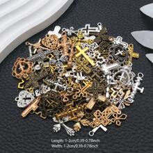 20/100pcs Vintage Alloy Assorted Bulk Cross Charm Hollow Cross Pendant For DIY Bracelet Necklace Earrings Handmade Accessories - Mix - View 6