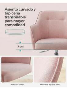 SONGMICS Home Office Chairs - Baby Pink - View 4