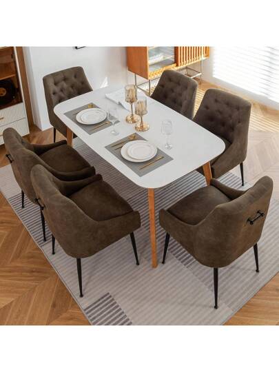 Set Of Dining Chairs Metal Feet, Moderne Kitchen Backrest, Dining/Living Room Lounge