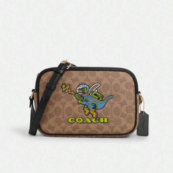Coach Bolso bandolera pequeño de mujer con correa ajustable de 22", con cierre de cremallera y piel grabada con textura de grano de guijarro