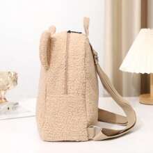 1pc Customized Embroidery Name & Bear Plush Backpack For 3-6 Years Old, Portable, Multifunction, Versatile, Large Capacity, Lightweight, Functional, Practical, All-Purpose, Colorful, Cute, Adorable, Kawaii, Y2K, Vacay Vibes/Vacation, Leisure,Commuting, Business Casual, Custom, Personalized, Unique, Customized