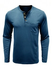 男士休闲运动风撞色领轻薄长袖Polo衫，可单穿或叠穿，轻松打造日常休闲造型