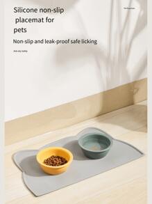 1 pièce, Placemat pour animal de compagnie, tapis pour chat et chien, anti-débordement, antidérapant, imperméable, placemat en silicone, facile à rincer, résistant à l'usure et durable, léger à plier, facile à stocker