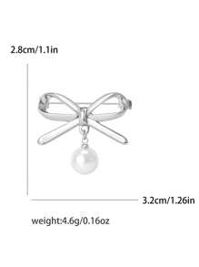Rhinestone Bow Brooch For Women Dress Coat Pin Christmas New Year Gift
